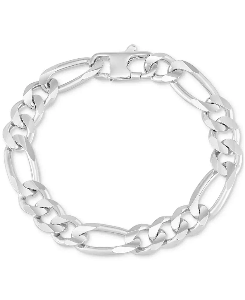 Macy
s Men
s Polished Figaro Link Chain Bracelet in Sterling Silver