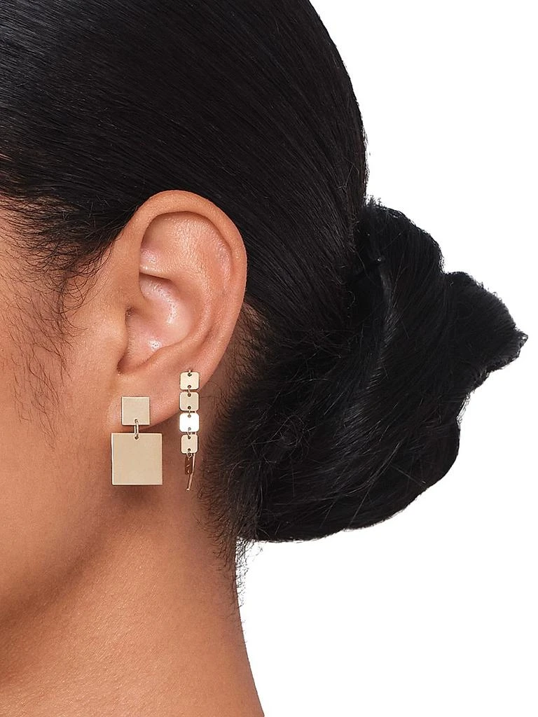 LANA Laser Square 14K Yellow Gold Chain Drop Earrings 3