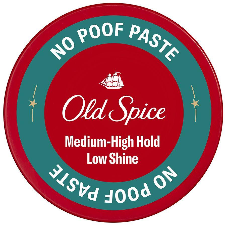 Old Spice No-Poof Paste, Hair Styling Paste for Men, Medium-High Hold with Low Shine Coconut & tropical wood notes