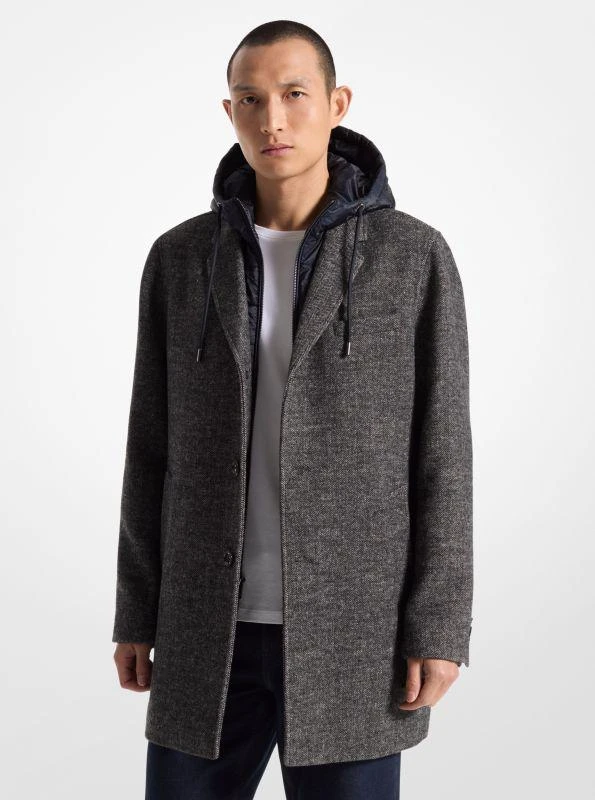Michael Kors Coatbridge 2-in-1 Herringbone Wool Blend Coat 1