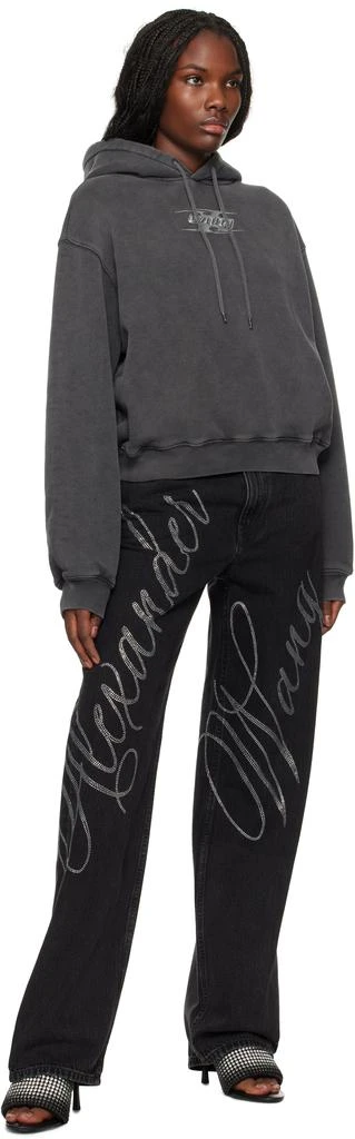 Alexander Wang Gray Blade Logo-Embossed Hoodie 4