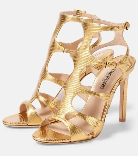 Tom Ford Paradis snake-effect leather sandals 4