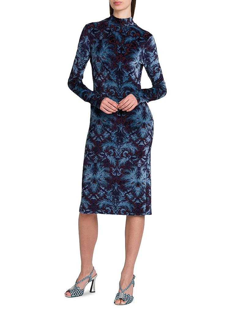ETRO Jacquard Velvet Mock Turtleneck Dress 4