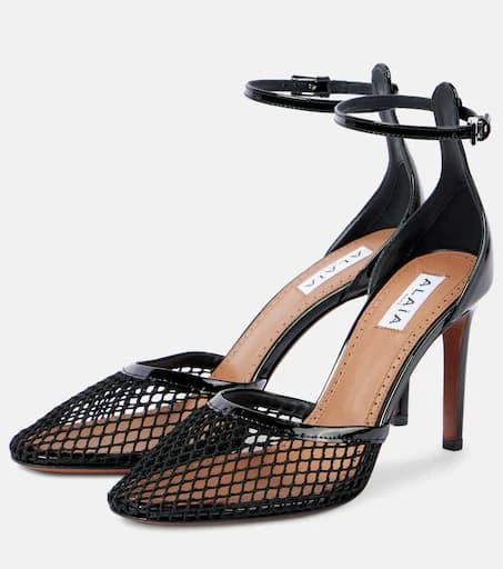 Alaïa Leather-trimmed mesh pumps 4