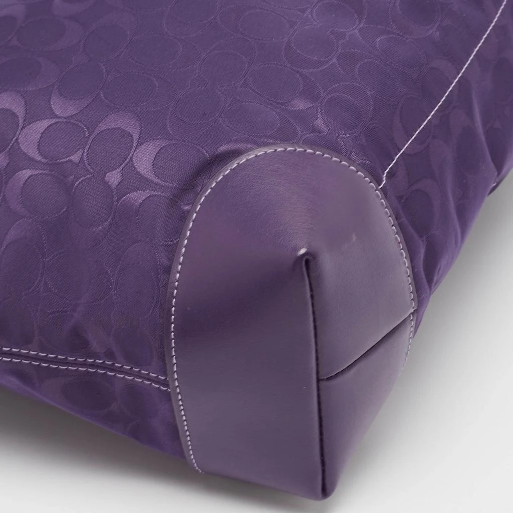 Coach Coach Purple Signature Nylon and Leather Zip Top Tote 10