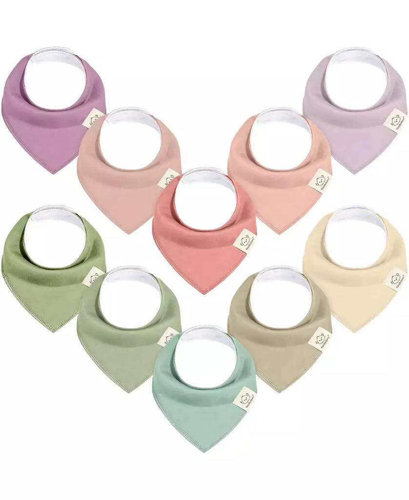 KeaBabies 10pk Baby Bandana Bibs, Cotton Baby Drool Bibs for Baby Boy, Girl, Baby Bibs for Infant, Newborn