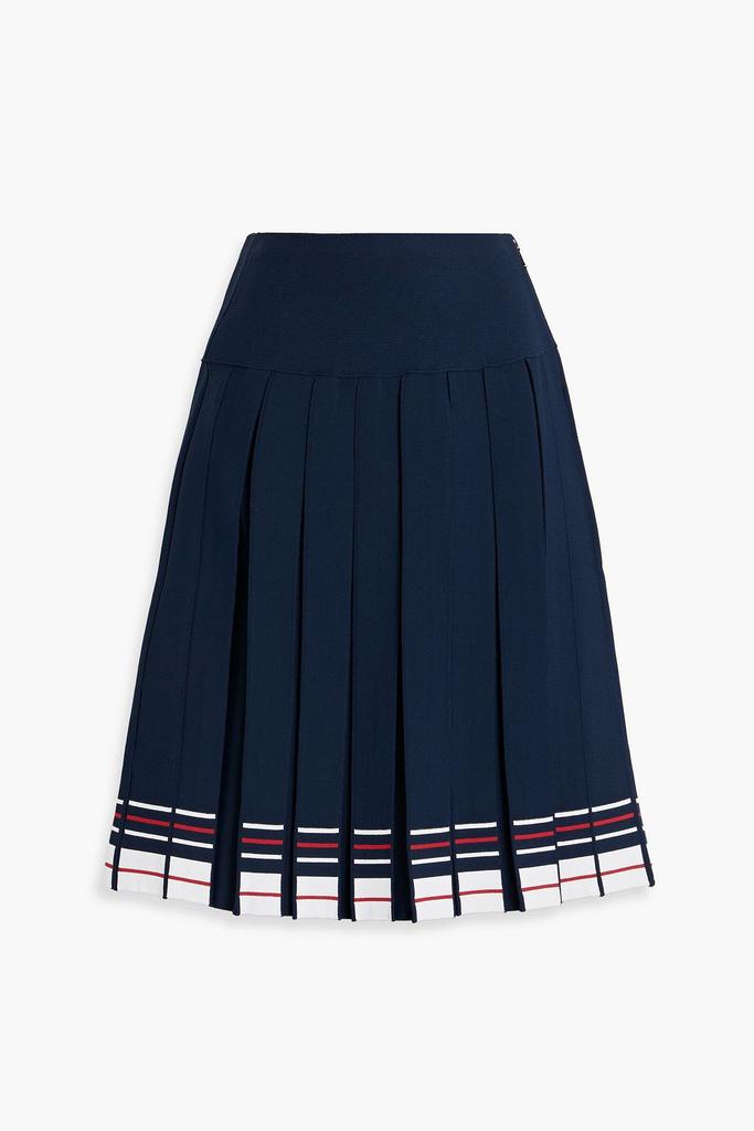 Thom Browne Thom Browne Plain Weave 4-Bar Pleated Mini Skirt
