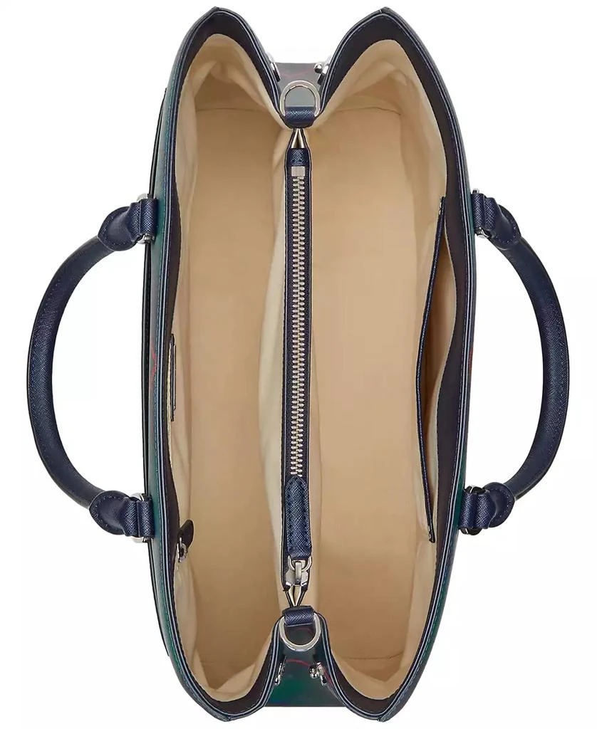 Ralph Lauren Hanna Plaid Leather Large Satchel 7