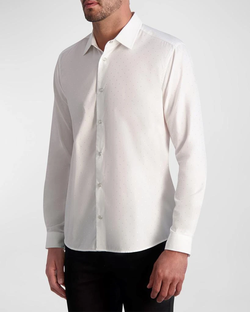 Karl Lagerfeld Paris Men's Tonal Polka Dots Dress Shirt 1