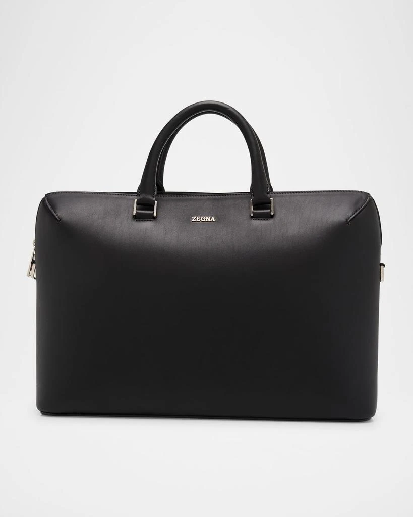 Zegna Men
s Leather Business Briefcase