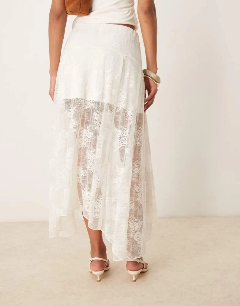 Abercrombie & Fitch Abercrombie & Fitch lace detail flowy maxi skirt in white 3