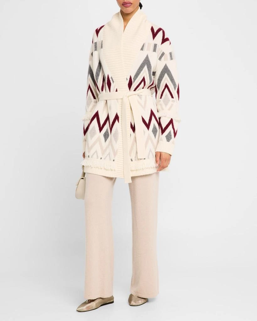 TSE Cashmere Cashmere Diamond Jacquard Intarsia Cardigan 2