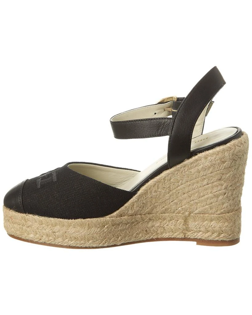Bruno Magli Marella Canvas & Leather Wedge Sandal 2