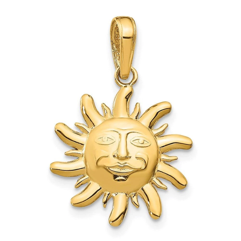 Diamond2Deal 14k Yellow Gold Polished Small Sun Charm Pendant
