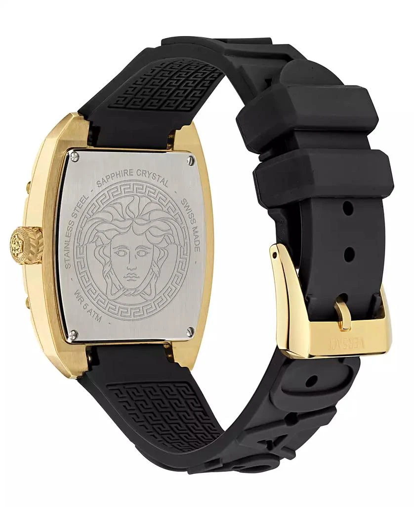 Versace Women's Swiss Diamond Accent Black Silicone Strap Watch 45x36mm 3