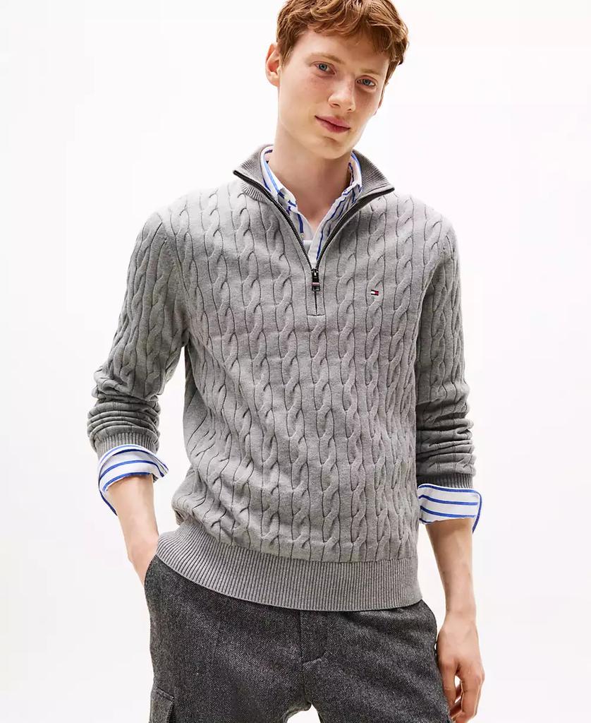 Tommy Hilfiger Men
s Long-Sleeve Cable Knit Quarter-Zip Sweater