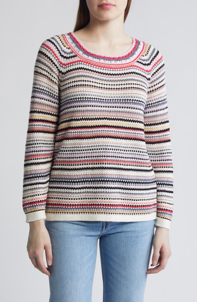 NIC+ZOE Stripe Textured Knit Sweater