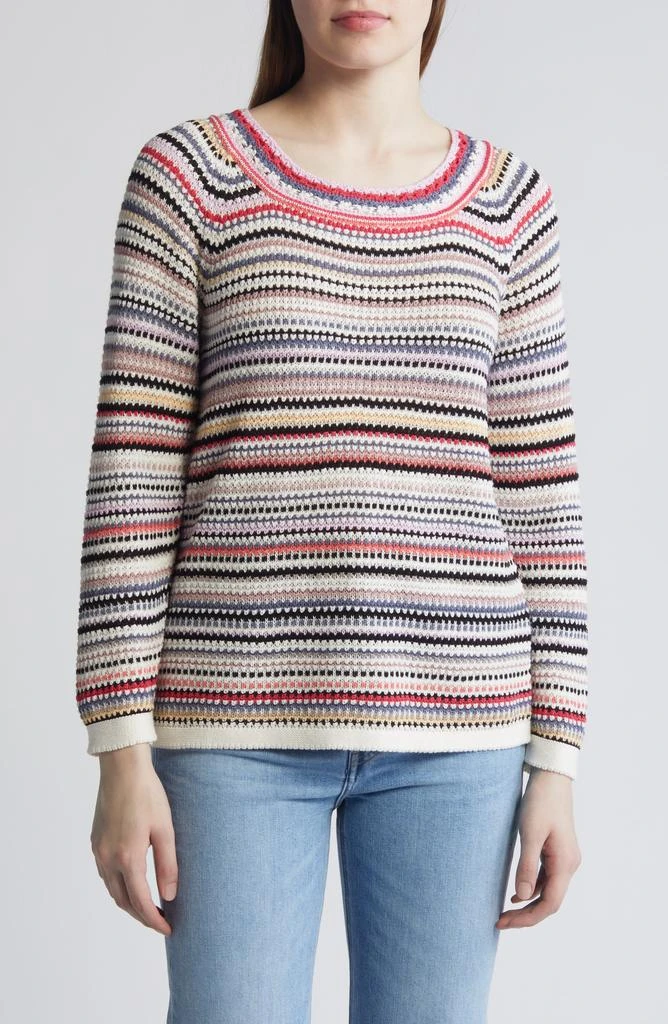 NIC+ZOE Stripe Textured Knit Sweater 1