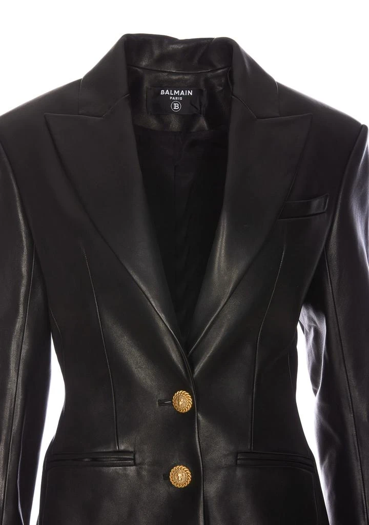 Balmain Balmain Single-Breasted Leather Jacket 3
