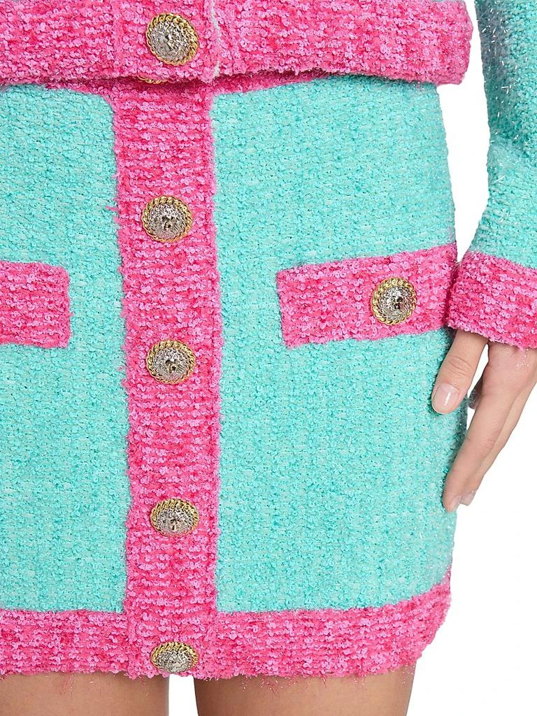 Balmain Colorblocked Bouclé-Knit Miniskirt 6