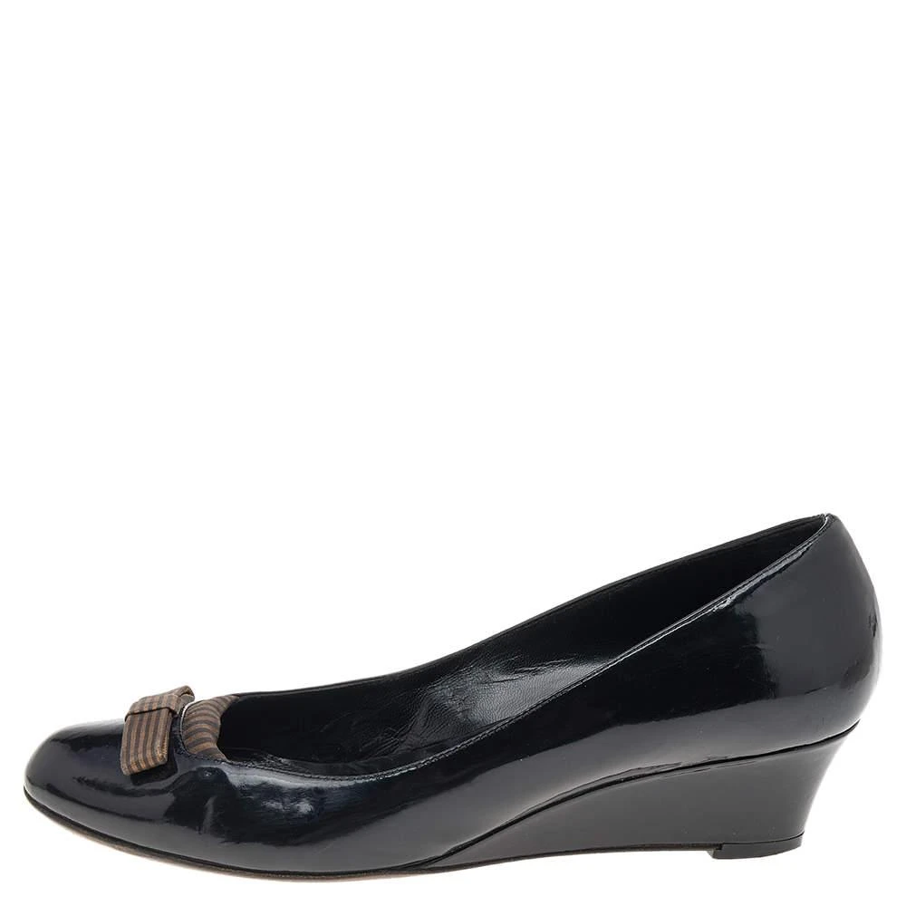 Fendi Fendi Black Patent Leather Bow Pumps Size 38 2