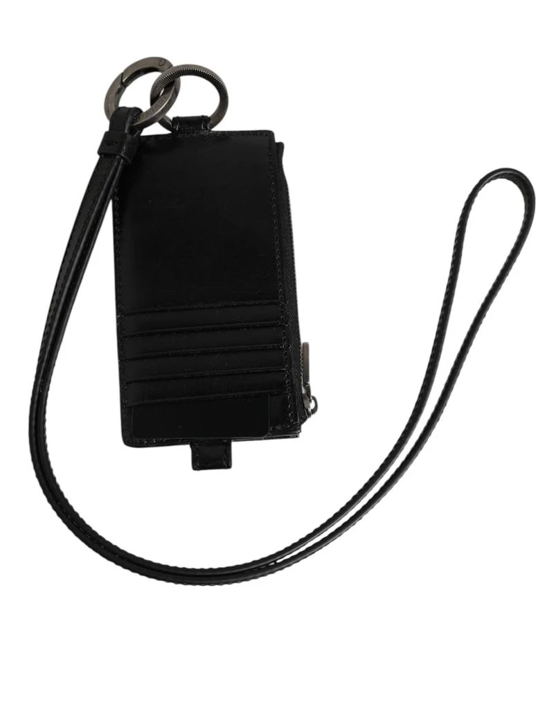 Dolce 
Gabbana Leather Logo Embossed Lanyard Card Holder Men
s Wallet 2