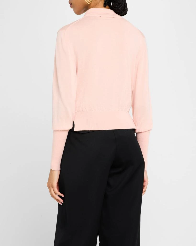Simone Rocha Embellished Merino-Silk Knit Polo Sweater 3