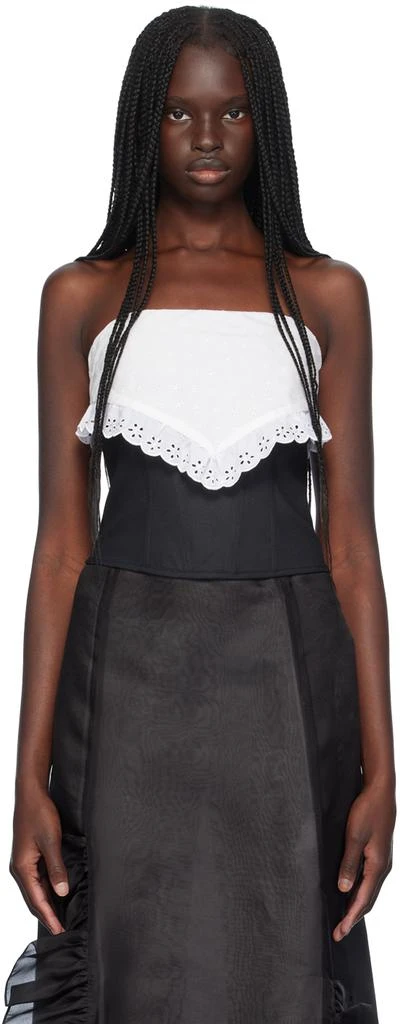 Sandy Liang Black Pinto Corset Top 1