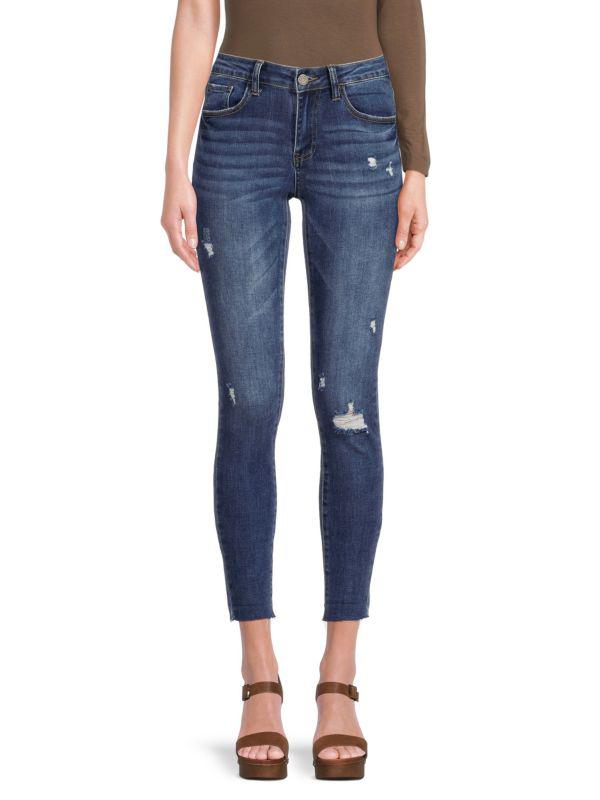 Etienne Marcel Distressed High Rise Skinny Ankle Jeans