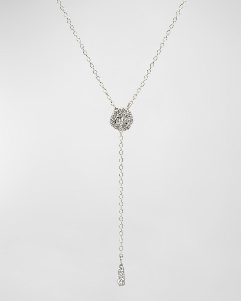 Stevie Wren 14K White Gold Circlet Diamond Lariat Necklace