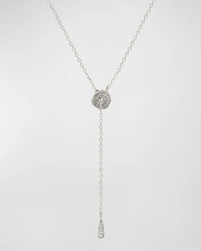 Stevie Wren 14K White Gold Circlet Diamond Lariat Necklace 2