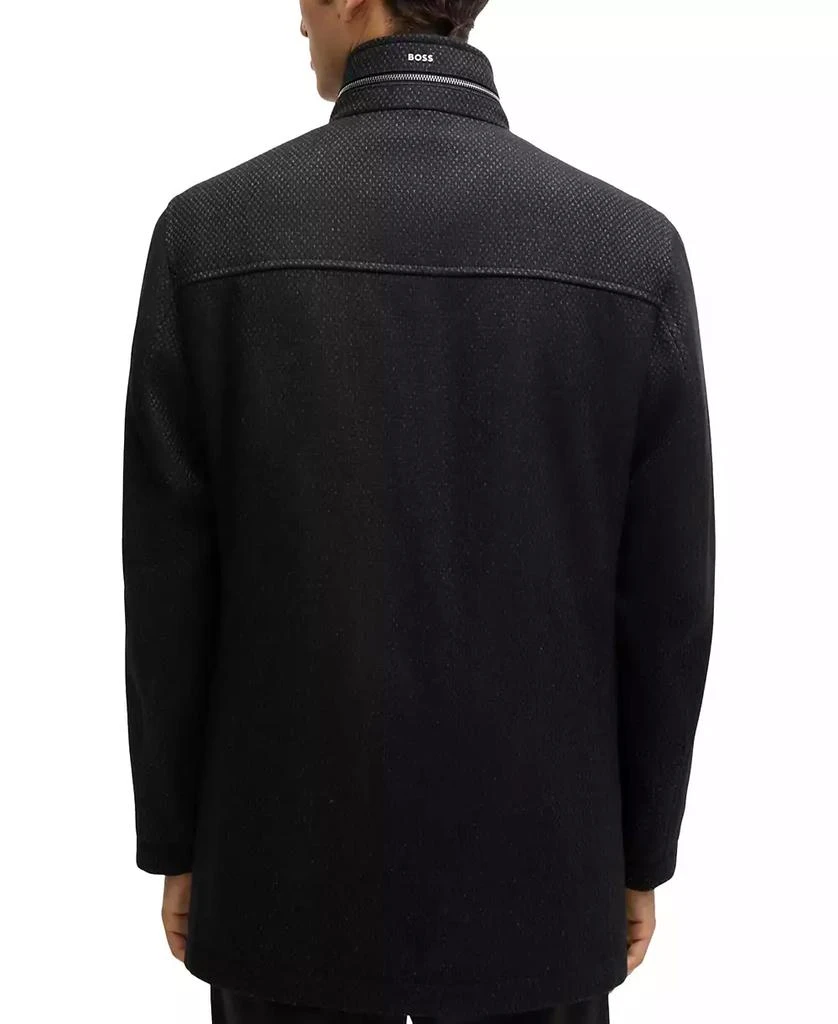 Hugo Boss Men's Micro-Patterned Relaxed-Fit Coat 4