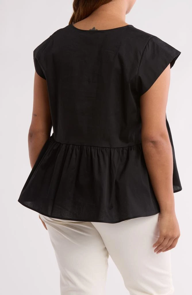 Renee C Peplum Poplin Top 2