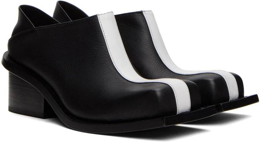 FIDAN NOVRUZOVA SSENSE Exclusive Black & White Fonda Chunky Heel Mules 4
