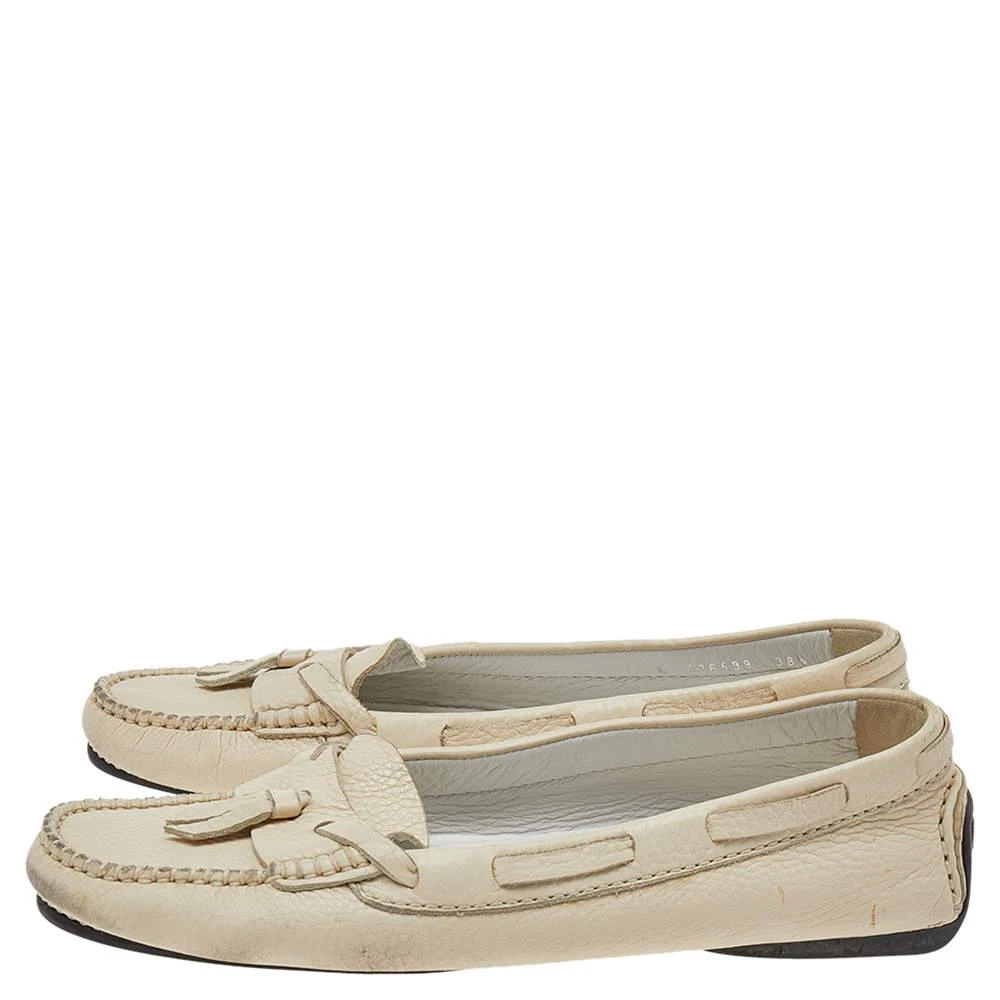 Chanel Chanel Cream Leather Slip on Loafers Size 38.5 4
