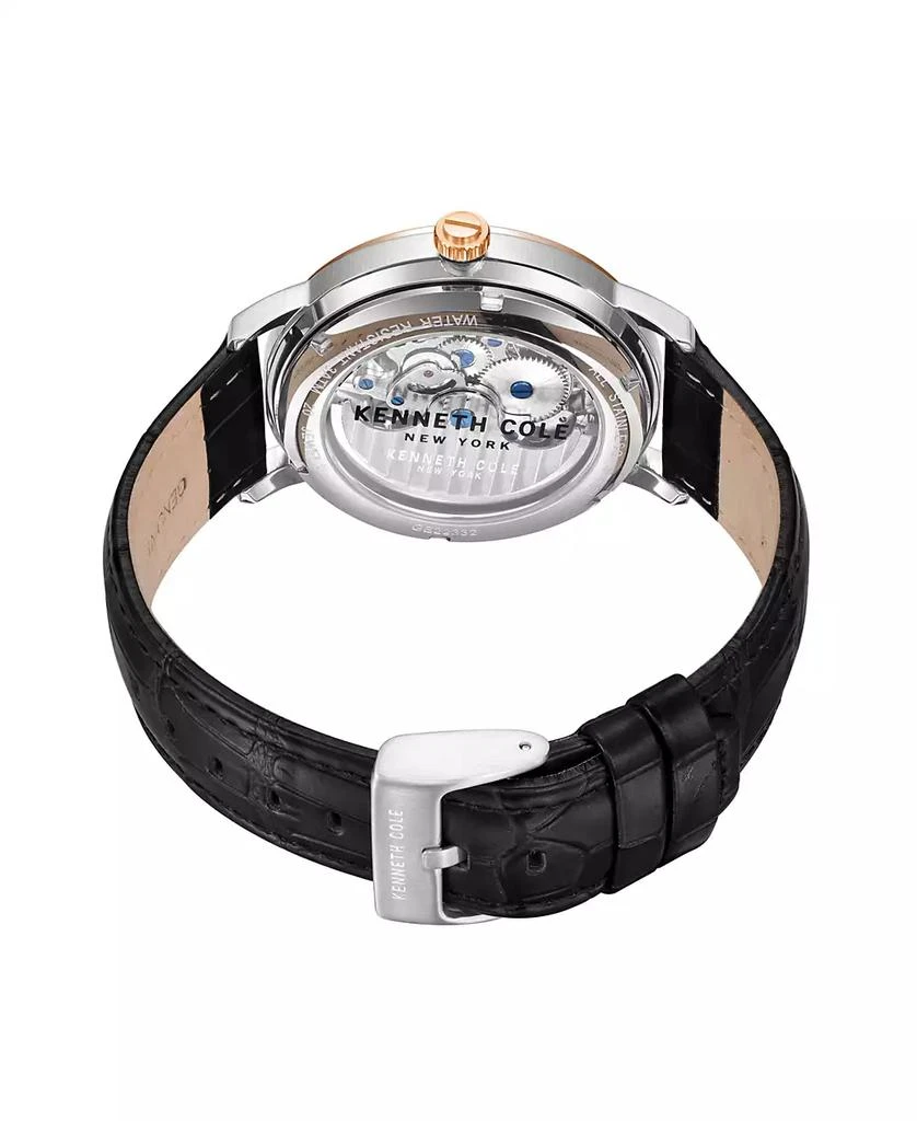 Kenneth Cole Men's Automatic Black Genuine Leather Strap Watch 43mm 3