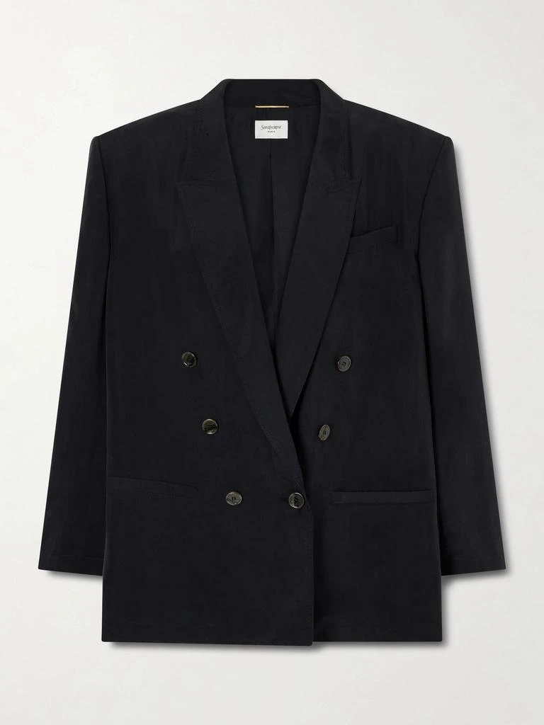 Yves Saint Laurent Double-breasted Silk-habotai Blazer