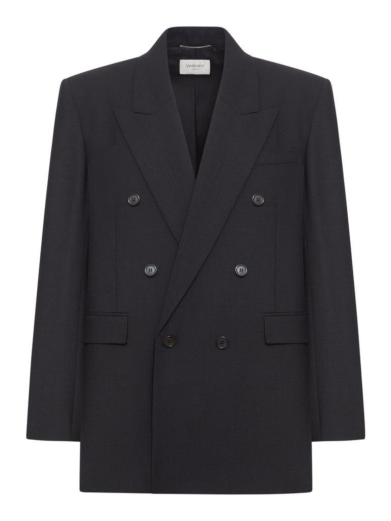 【関税＆送料込み】Balenciaga Wool Double-Breasted Jacket Wool-blend double-breasted blazer in black - Balenciaga