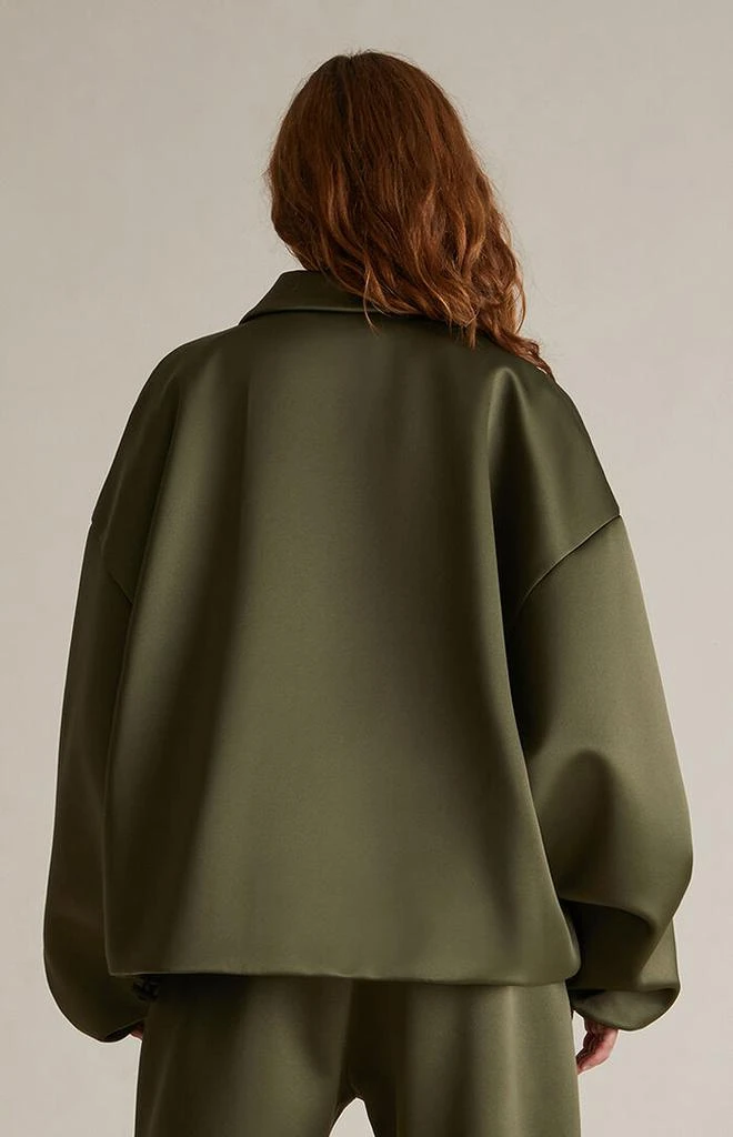 Essentials Women's Military Satin Bomber Jacket 4