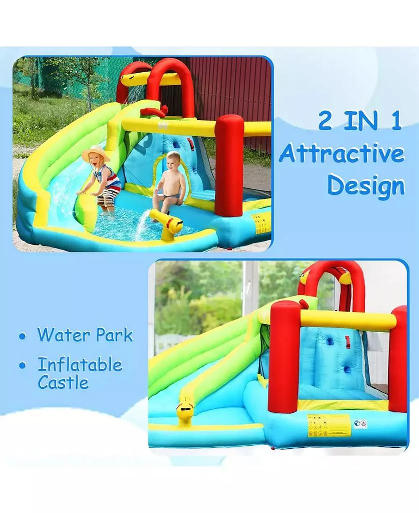 INOLAIT 6-in-1 Inflatable Bounce House with Climbing Wall and Basketball Hoop without Blower 8