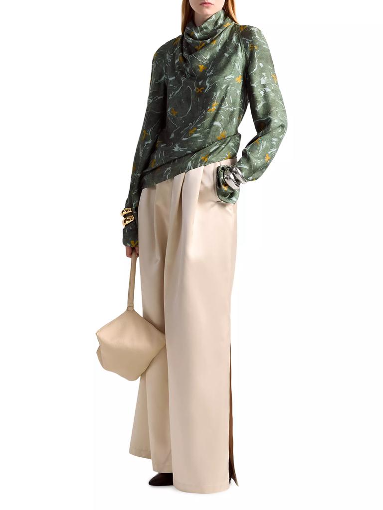 Altuzarra Cara Cowlneck Bird Print Top