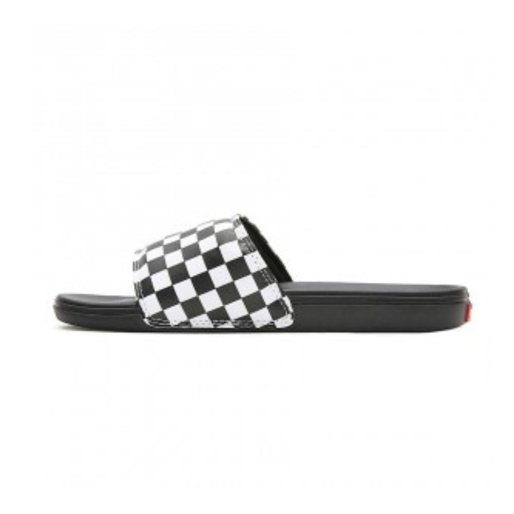 Vans La Costa VA5HF527I Slide Slippers Mens 7 Black White Checkered Nubuck Strap