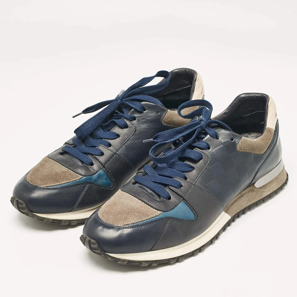 Louis Vuitton Louis Vuitton Tricolor Leather and Suede Low Top Sneakers Size 44 2