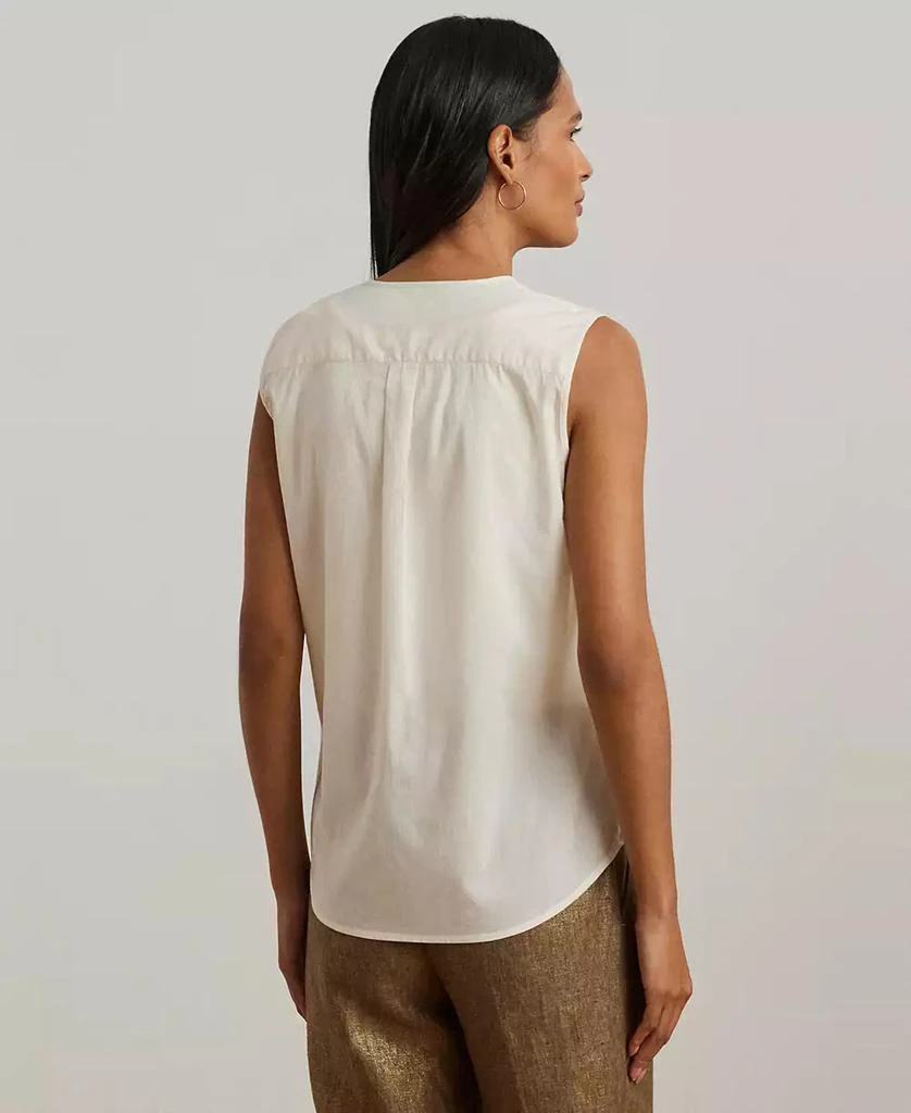 Ralph Lauren Women's Embroidered Voile Sleeveless Blouse 2