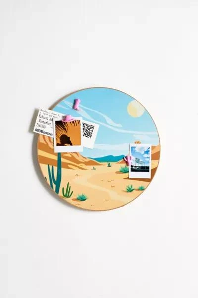 Urban Outfitters Western Round Cork Board & Icon Pin Set 1