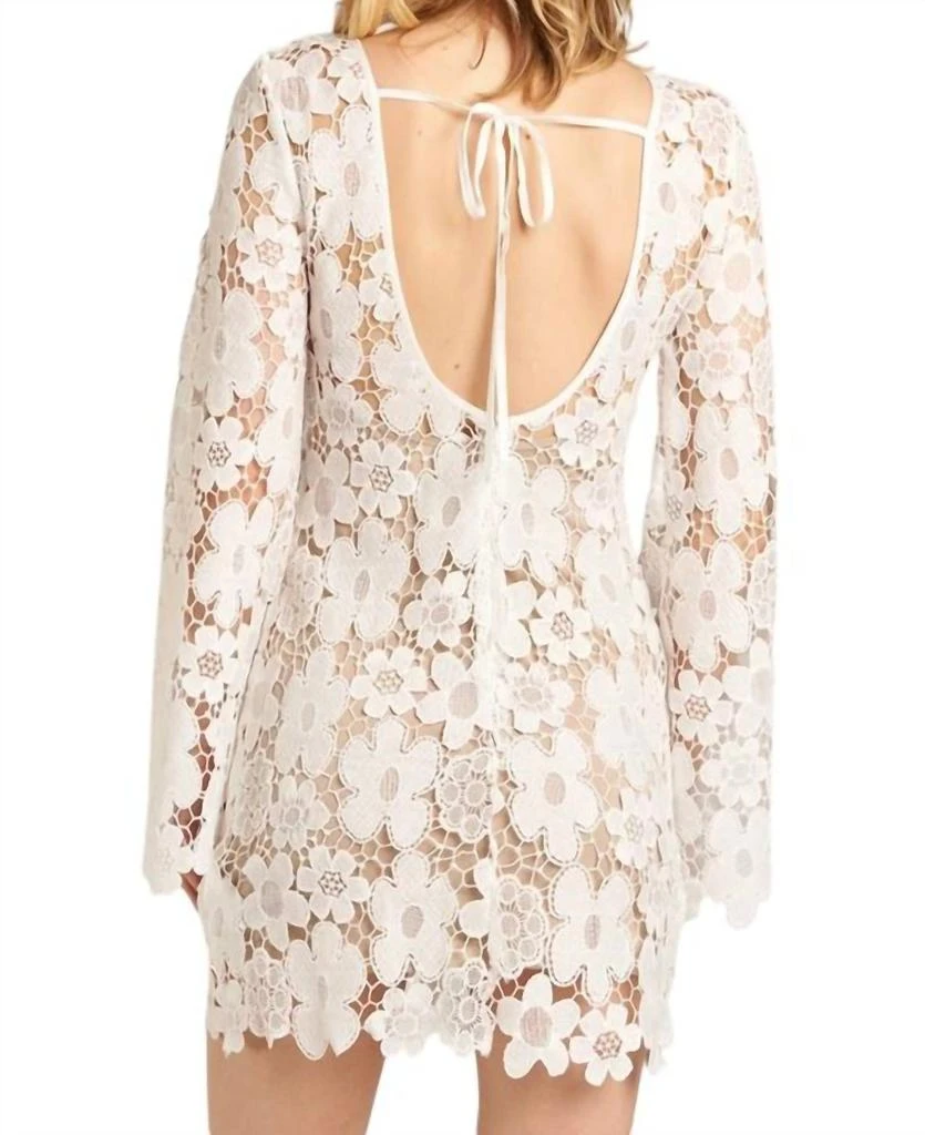 En Creme Floral Lace Bell Sleeve Mini Dress 3