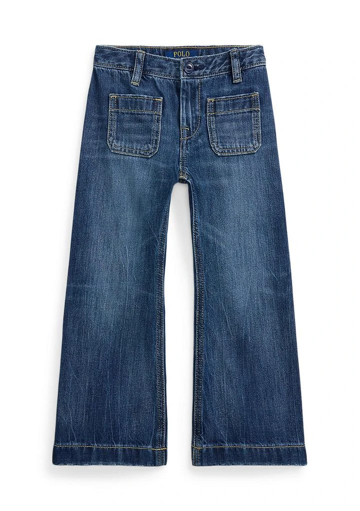 Ralph Lauren Girls 2-6x Logo Wide Leg Jeans