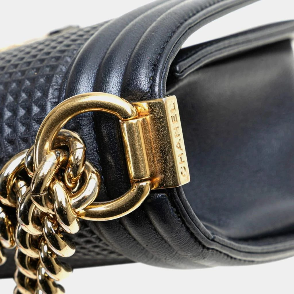 Chanel Chanel Navy Red Leather Coco Mark Boy Chain Shoulder Bag 6