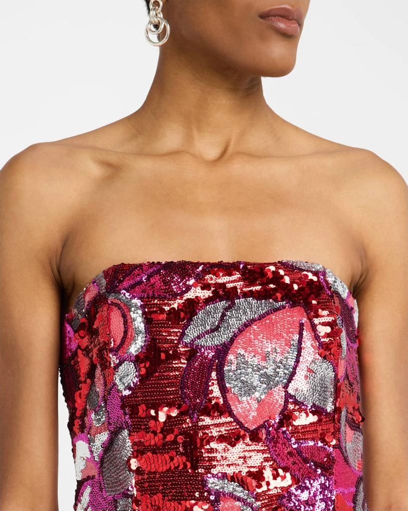 HELSI Serena Strapless Floral Sequin Column Gown 6