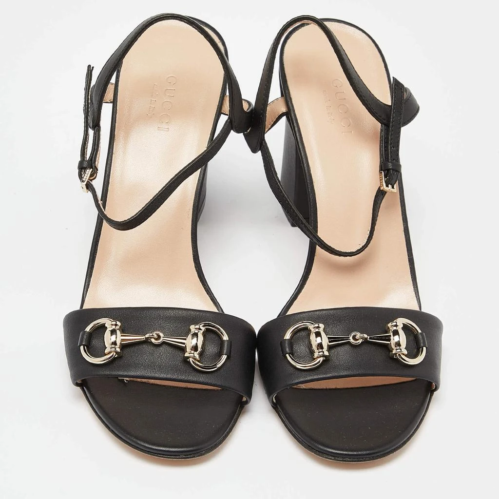 Gucci Gucci Black Leather Horsebit Ankle Strap Sandals Size 38 3
